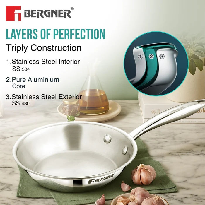 Argent Junior Chef Tri-Ply Stainless Steel Frypan