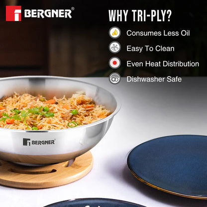 TriPro Tri-Ply Stainless Steel Tasra Combo | Set of 2 | Induction Bottom | Durable & Food-Safe