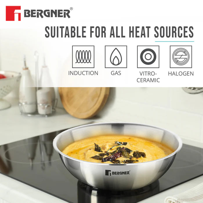 TriPro Tri-Ply Stainless Steel Tasra Combo | Set of 2 | Induction Bottom | Durable & Food-Safe