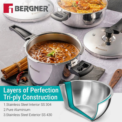 Argent Classic Triply Outer Lid Pressure Cooker 1 L | Induction & Gas Compatible