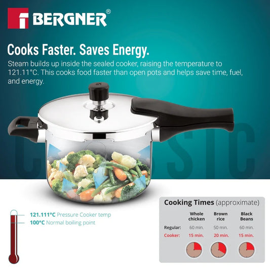 Argent Classic Triply Outer Lid Pressure Cooker | Induction & Gas Compatible