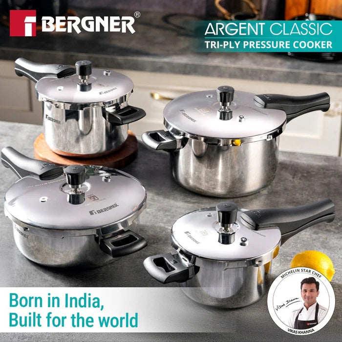 Argent Classic Triply Pressure Pan | Outer Lid | Even Heat Distribution