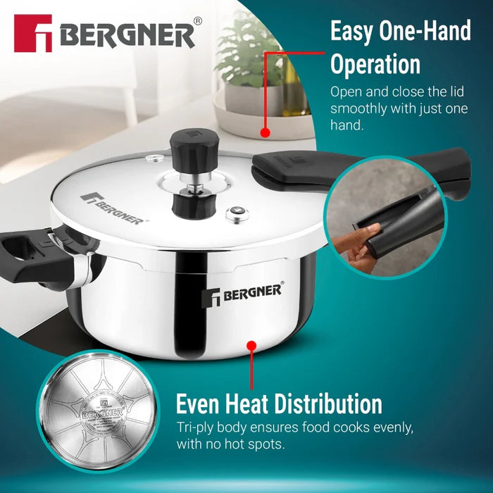 Argent Classic Triply Pressure Pan | Outer Lid | Even Heat Distribution