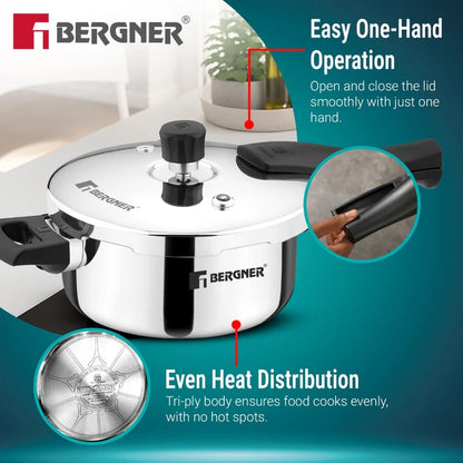 Argent Classic Triply Pressure Pan | Outer Lid | Even Heat Distribution