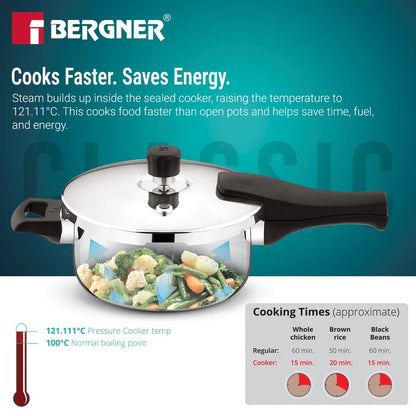 Argent Classic Triply Pressure Pan | Outer Lid | Even Heat Distribution