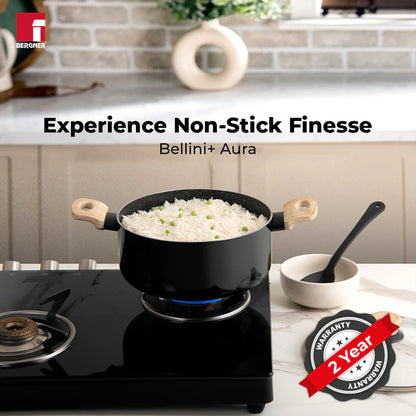 Bellini Plus Aura 5-Layer Non-Stick Casserole – Even Heating, Induction & Gas Stove Compatible