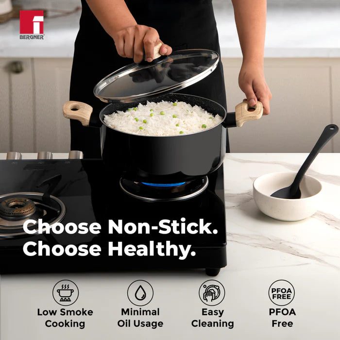 Bellini Plus Aura 5-Layer Non-Stick Casserole – Even Heating, Induction & Gas Stove Compatible