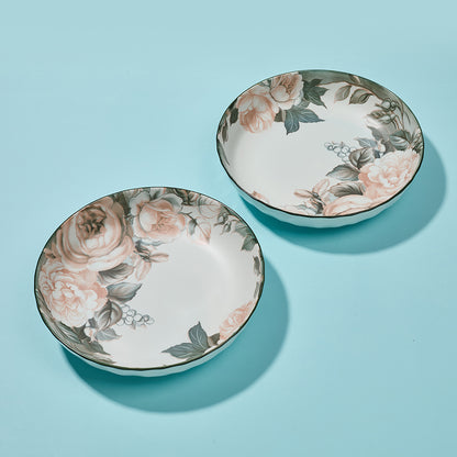 Vintage Rose Pattern Ceramic 2PCS PLATE