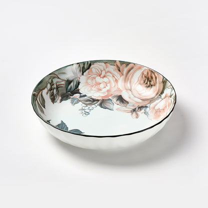 Vintage Rose Pattern Ceramic 2PCS PLATE