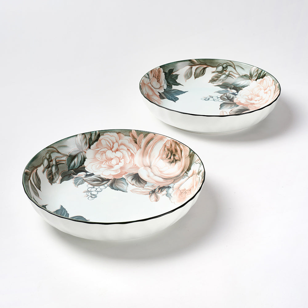 Vintage Rose Pattern Ceramic 2PCS PLATE