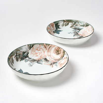 Vintage Rose Pattern Ceramic 2PCS PLATE