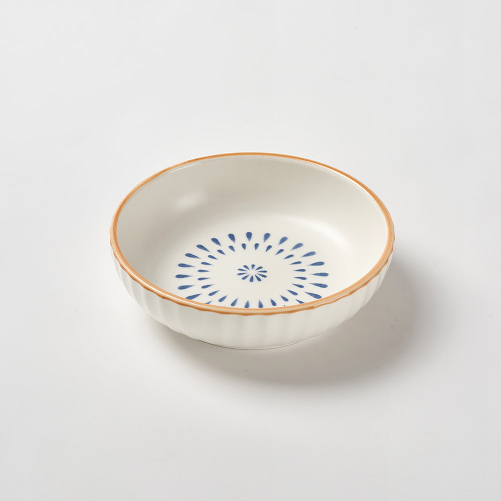 Classic Blue Border Pattern Ceramic Bowl Set