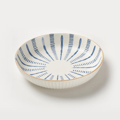 Classic Blue Border Pattern Ceramic Bowl Set