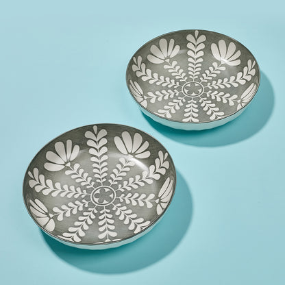 Nordic Style Floral Pattern Stoneware Plates