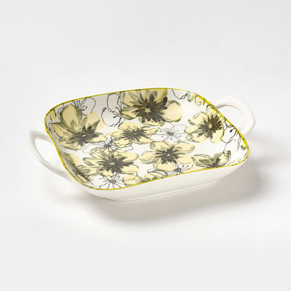 Yellow Botanical Print Ceramic Tableware Set