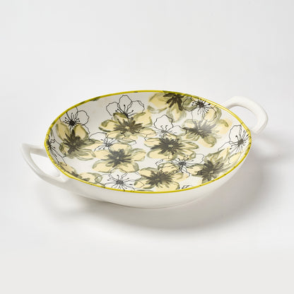 Yellow Botanical Print Ceramic Tableware Set