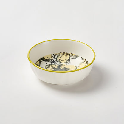 Yellow Botanical Print Ceramic Tableware Set