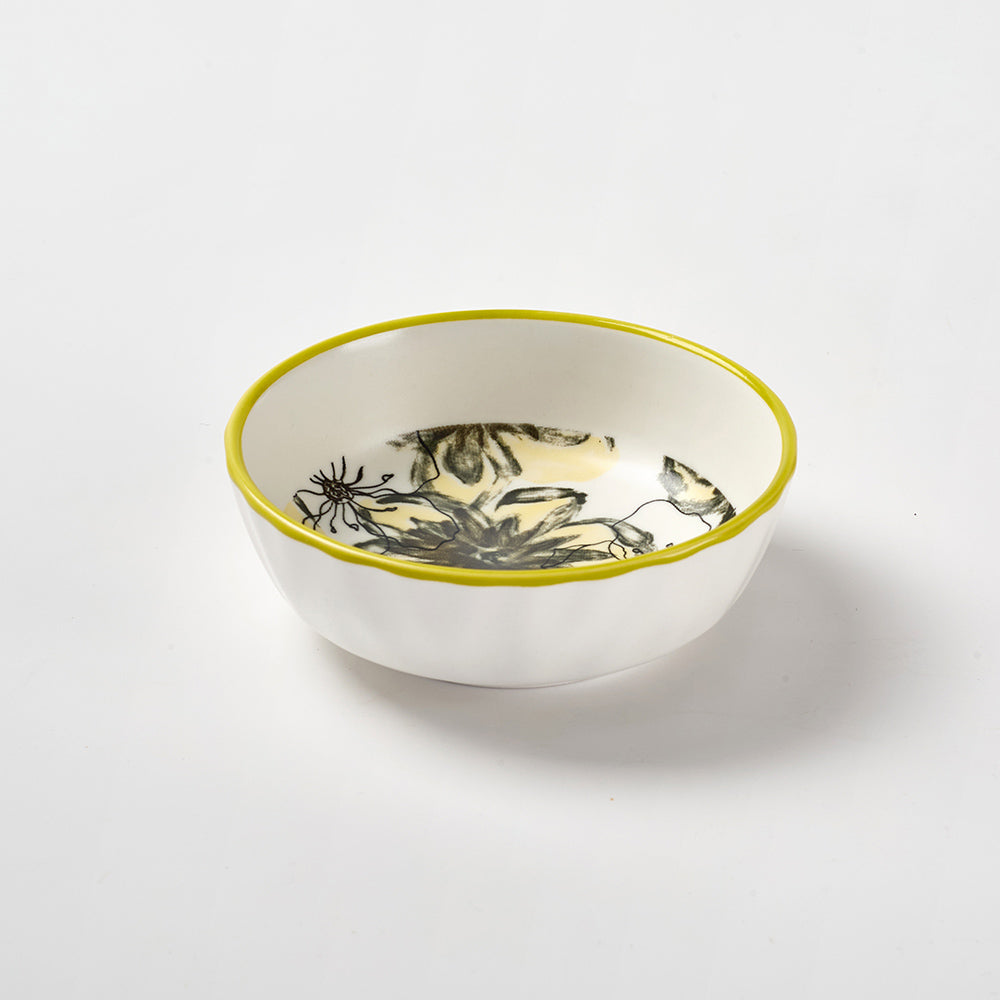 Delicate Yellow Floral Ceramic Serving Collection