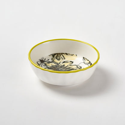 Delicate Yellow Floral Ceramic Serving Collection