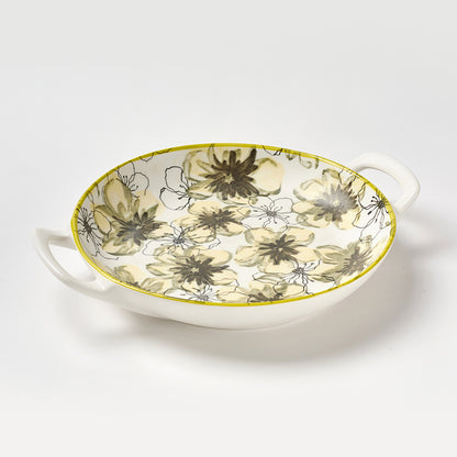 Delicate Yellow Floral Ceramic Serving Collection