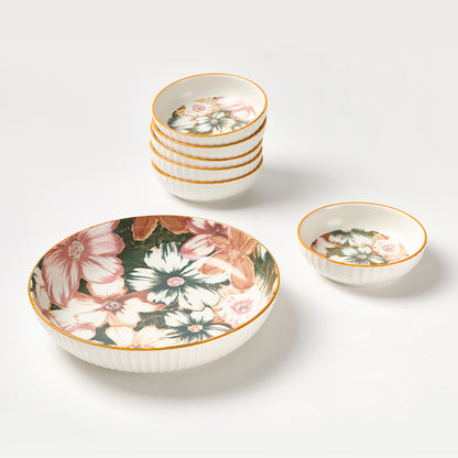 Hawaiian Style Flower Print Ceramic Plate Set