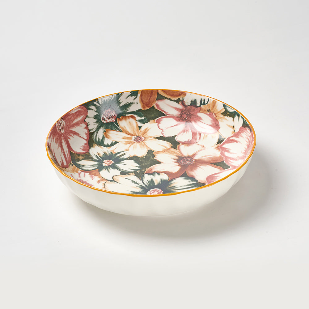 Vintage-Style Tropical Flower Print Serving Plates
