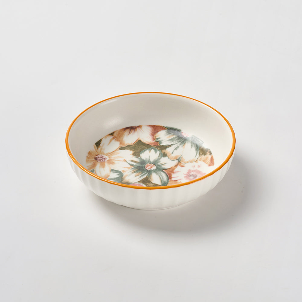 Hawaiian Style Flower Print Ceramic Plate Set