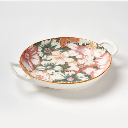 Vintage-Style Large Bloom Ceramic Tableware Set