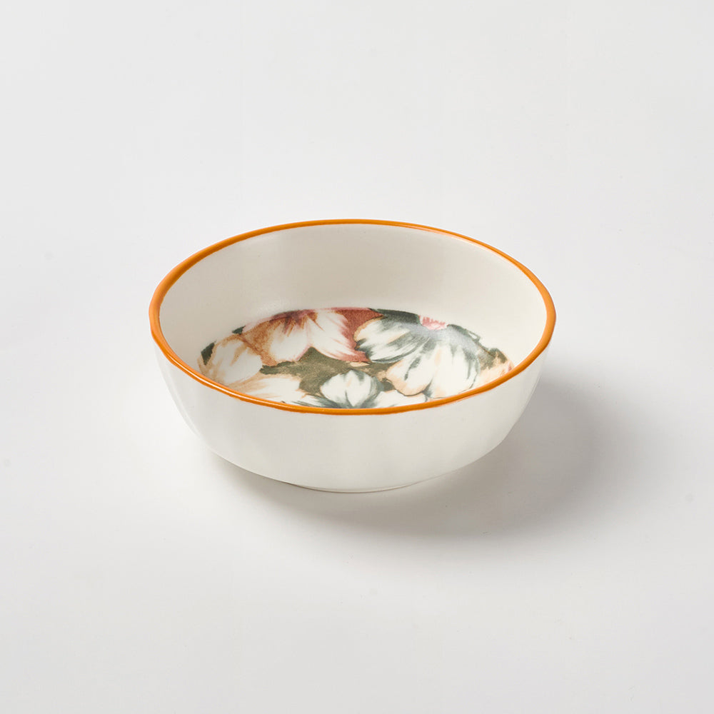 Bold Floral Design Ceramic Serving Set with Handles