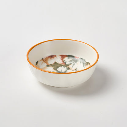 Bold Floral Design Ceramic Serving Set with Handles