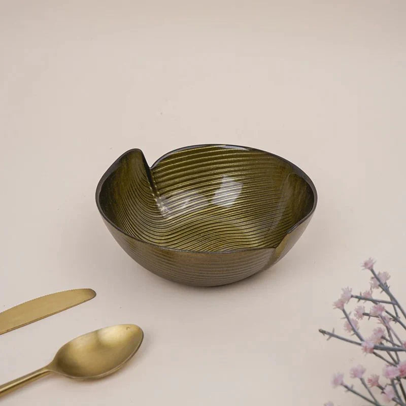 Tachiso Ahlo 380 ml Brown Glass Bowls – Set of 2 | Premium Serving Bowls