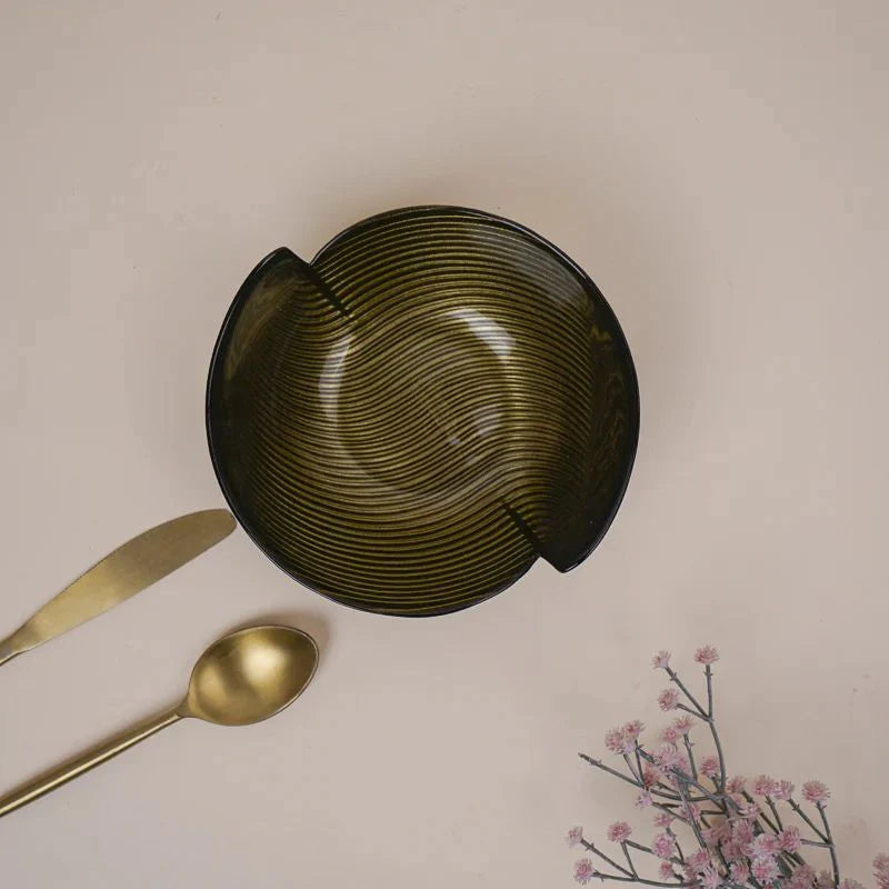 Tachiso Ahlo 380 ml Brown Glass Bowls – Set of 2 | Premium Serving Bowls