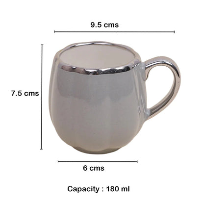 Magina Grey Ceramic Cup Set (180 ml) – Set of 6 Premium Porcelain Cups