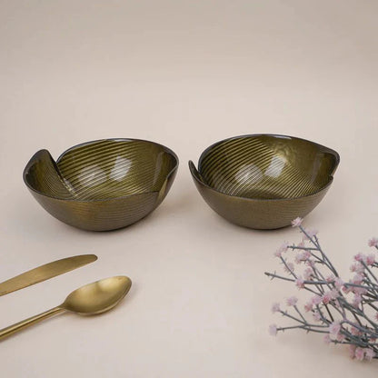 Tachiso Ahlo 380 ml Brown Glass Bowls – Set of 2 | Premium Serving Bowls