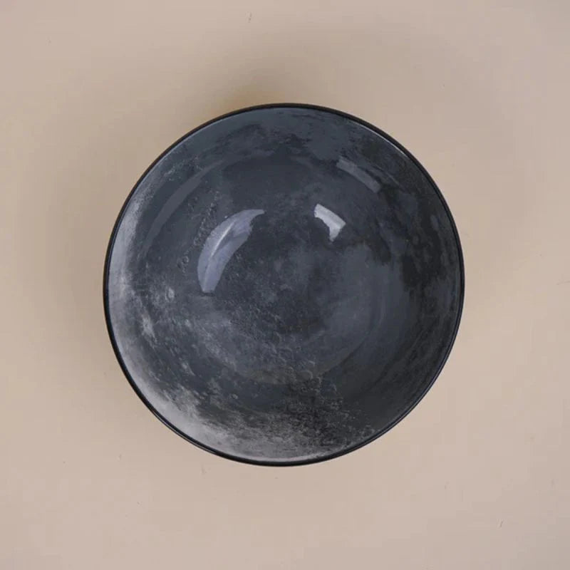 achiso Bruva 600 ml Grey Ceramic Bowls – Premium Serving Bowl Set of 2