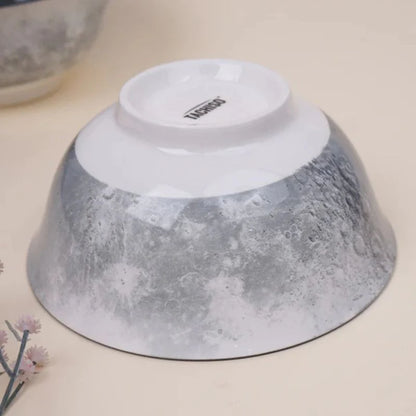 achiso Bruva 600 ml Grey Ceramic Bowls – Premium Serving Bowl Set of 2