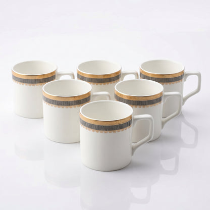 Mark Luxury Gold Line Coffee Mug Set – 6 Pieces | Premium Tea & Coffee Cups
