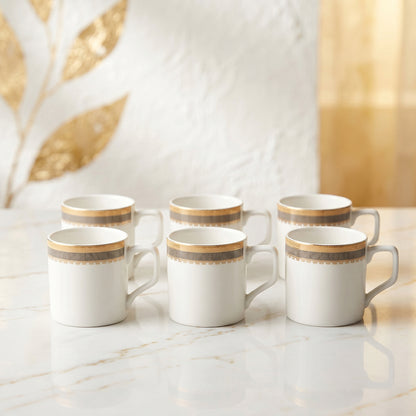 Mark Luxury Gold Line Coffee Mug Set – 6 Pieces | Premium Tea & Coffee Cups