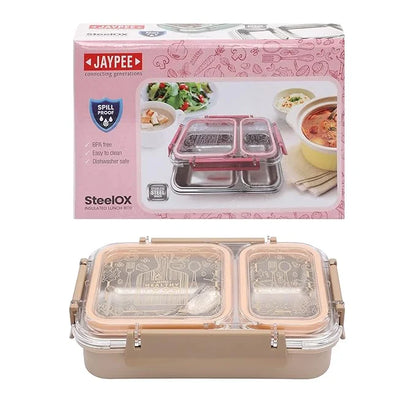 Jaypee Double Cavity Stainless Steel Insulated Lunch Box, BPA Free Tiffin for School, Office & Travel