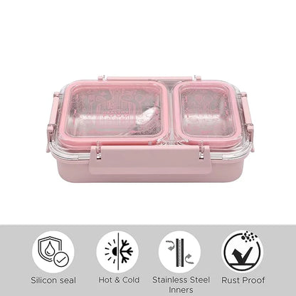 Jaypee Double Cavity Stainless Steel Insulated Lunch Box, BPA Free Tiffin for School, Office & Travel