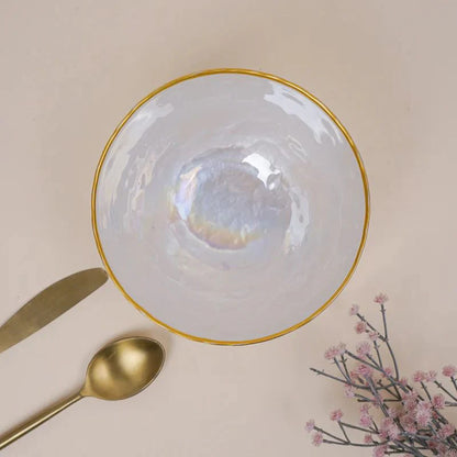 Tachiso Mersha 700 ml White Glass Serving Bowls – Premium Set of 2