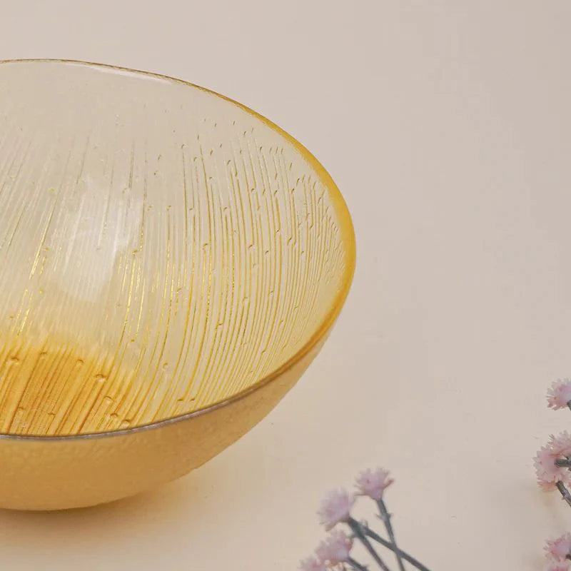 Tachiso Vemi 620 ml Gold Glass Serving Bowls – Premium Set of 2