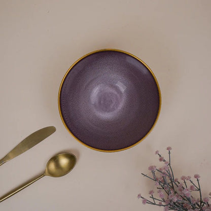 Tachiso Nirsha Purple Glass Serving Bowls – 580 ml, Set of 2