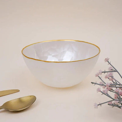 Tachiso Mersha 700 ml White Glass Serving Bowls – Premium Set of 2
