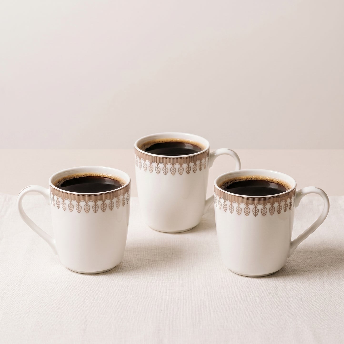 Leaf Crown Premium Ceramic Mug Set (6 Pieces)