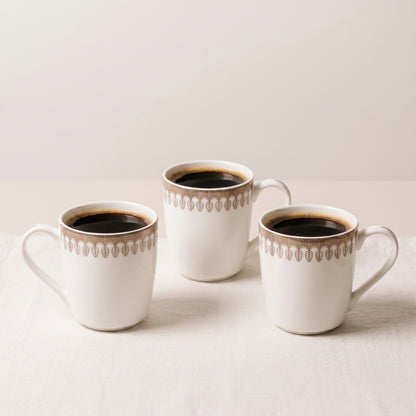 Leaf Crown Premium Ceramic Mug Set (6 Pieces)