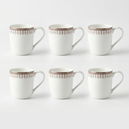 Leaf Crown Premium Ceramic Mug Set (6 Pieces)