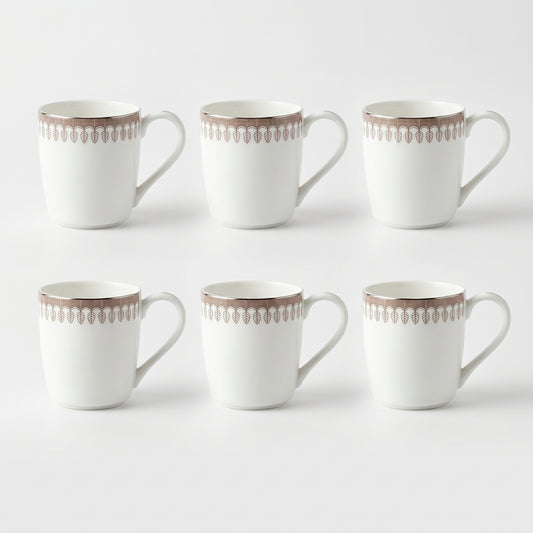 Leaf Crown Premium Ceramic Mug Set (6 Pieces)