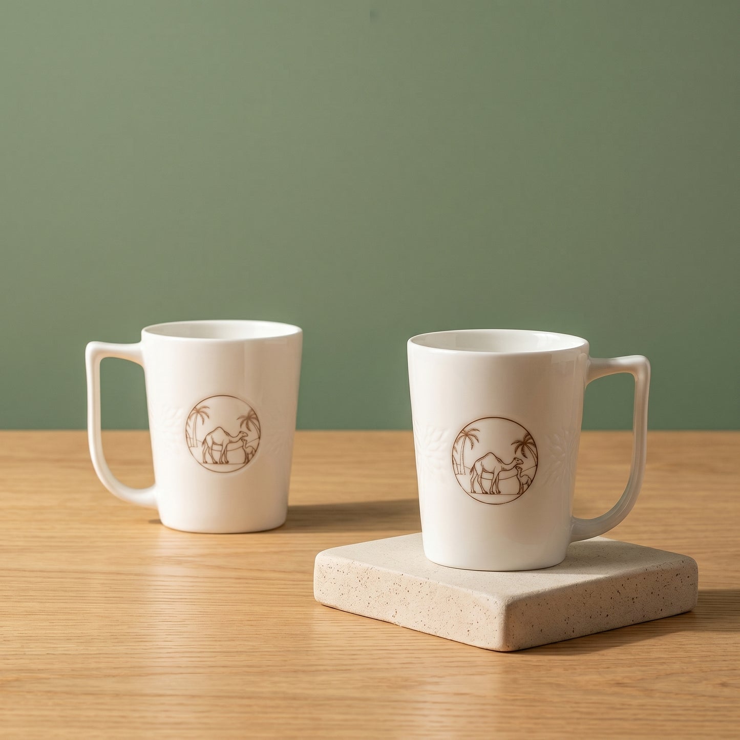 Premium Ceramic Coffee Mug Set of 6 – Camel Desert Design