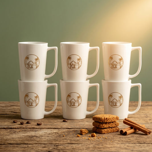 Premium Ceramic Coffee Mug Set of 6 – Camel Desert Design